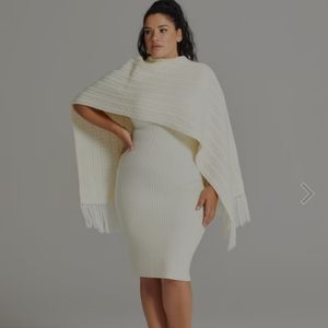 NWT Fashion to Figure Gabrielle Union Sweater dress size 0 INCLUDES SCARF